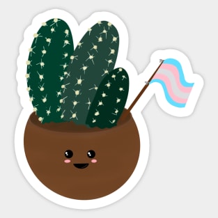 Happy Trans Pride Cactus Sticker